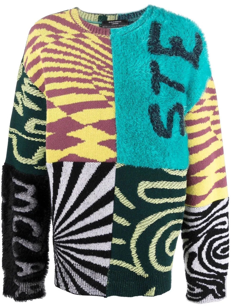 colour-blocked logo jumper 1