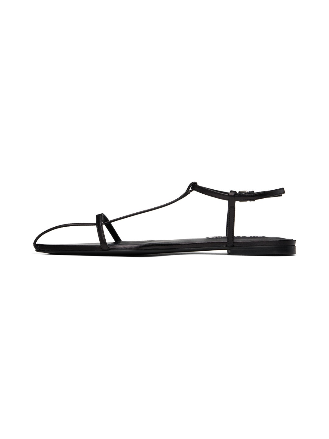 Black Flat Sandals - 3