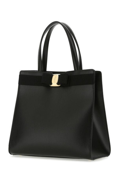 FERRAGAMO Black leather handbag outlook