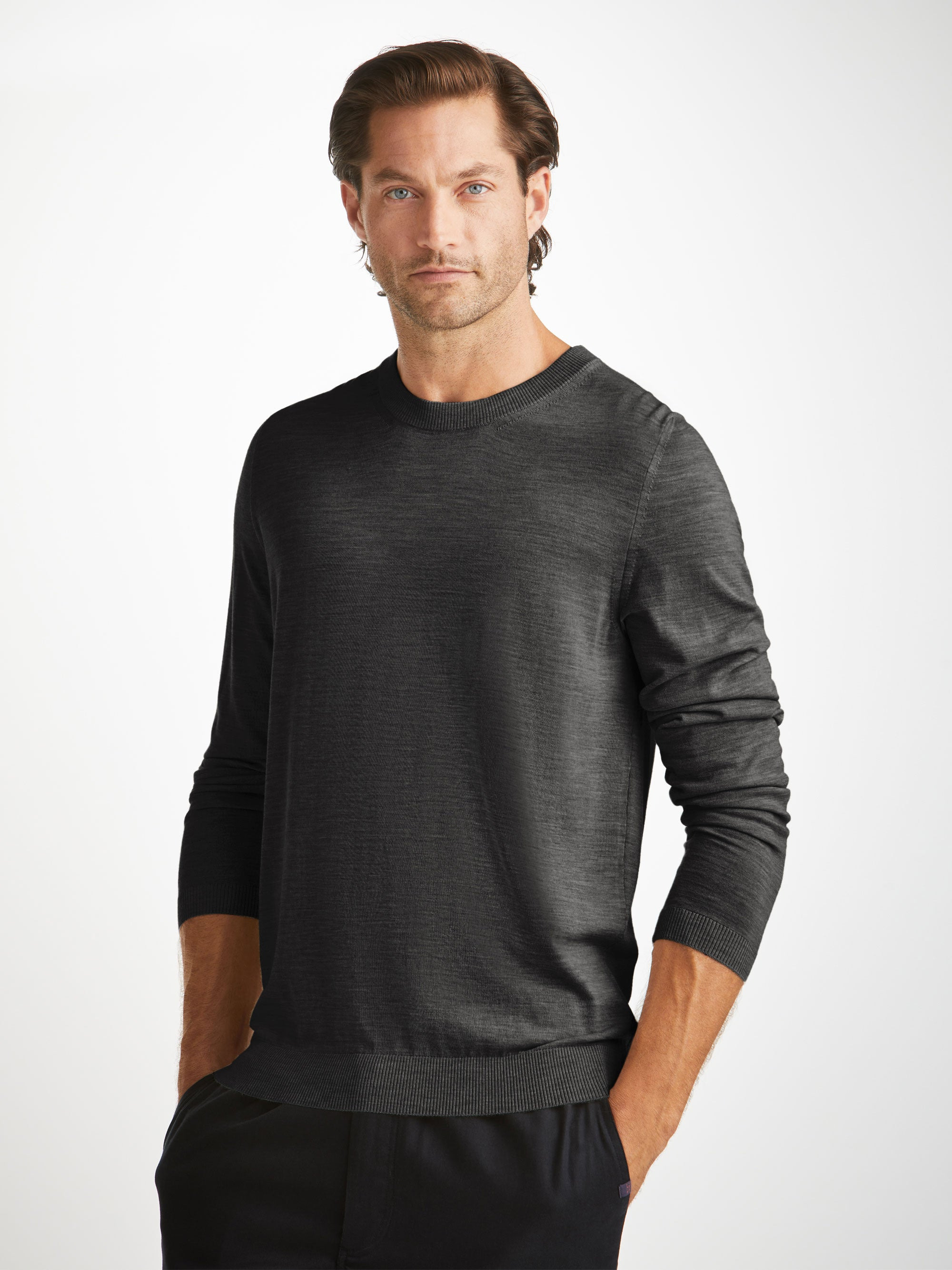 Men's Sweater Orson Merino Wool Charcoal - 9