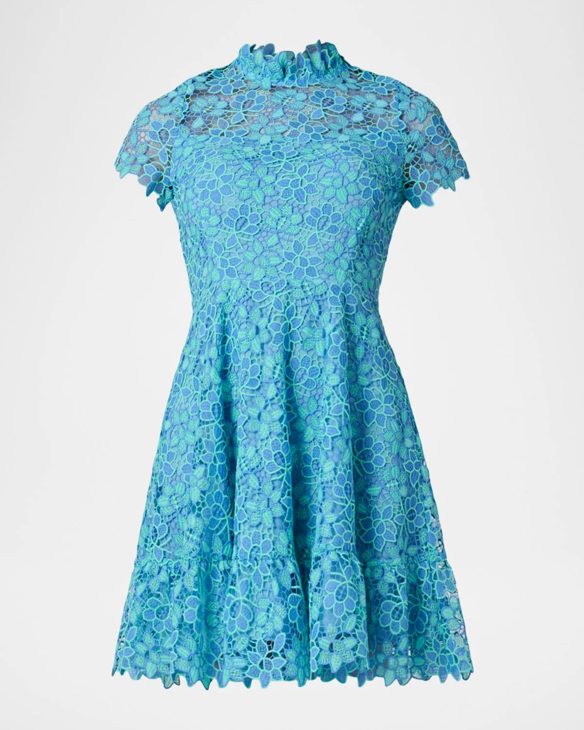 Harlow Flounce Floral Lace Mini Dress - 1