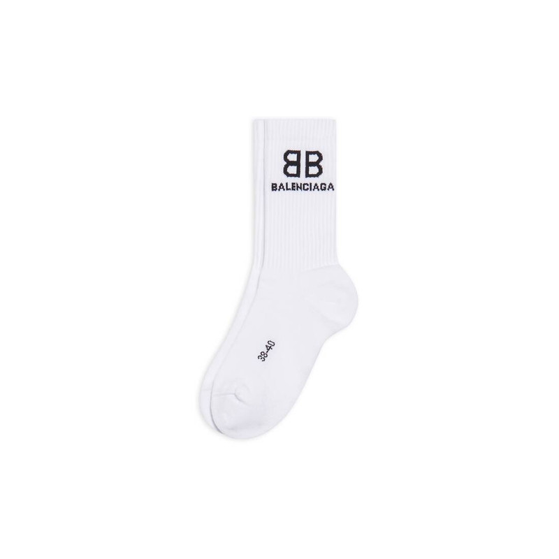 BALENCIAGA Men's Bb Tennis Socks in White outlook
