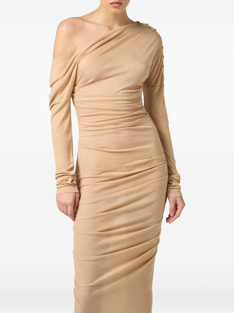 asymmetric draped midi dress 4