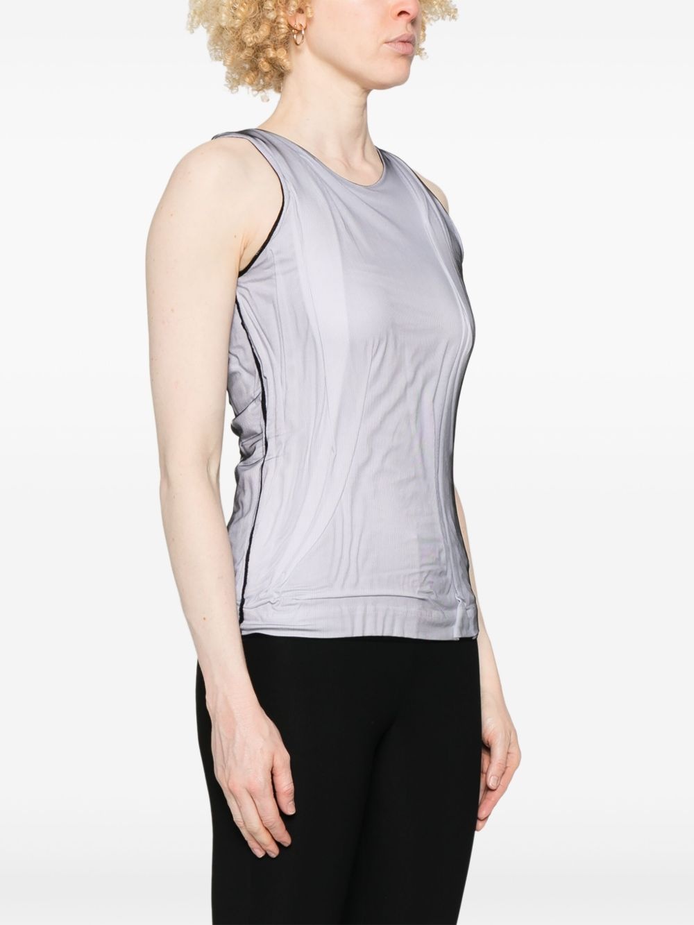 mesh-overlay tank top - 3