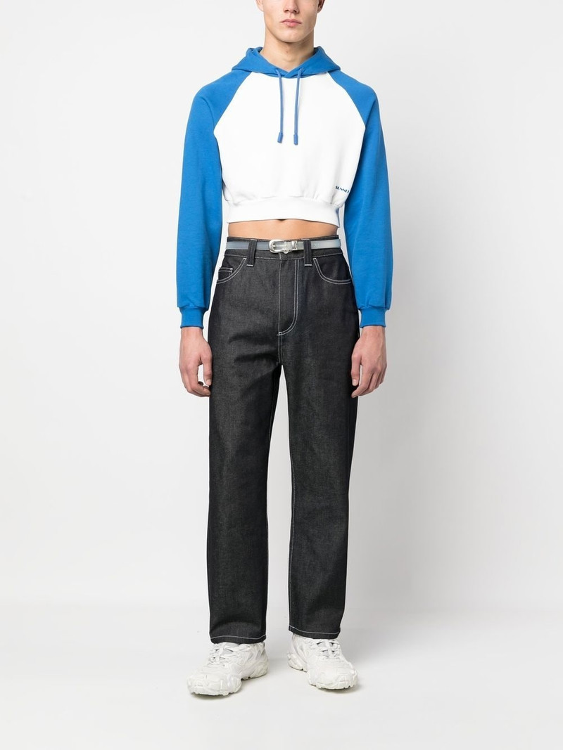 SUNNEI panelled cropped hoodie outlook