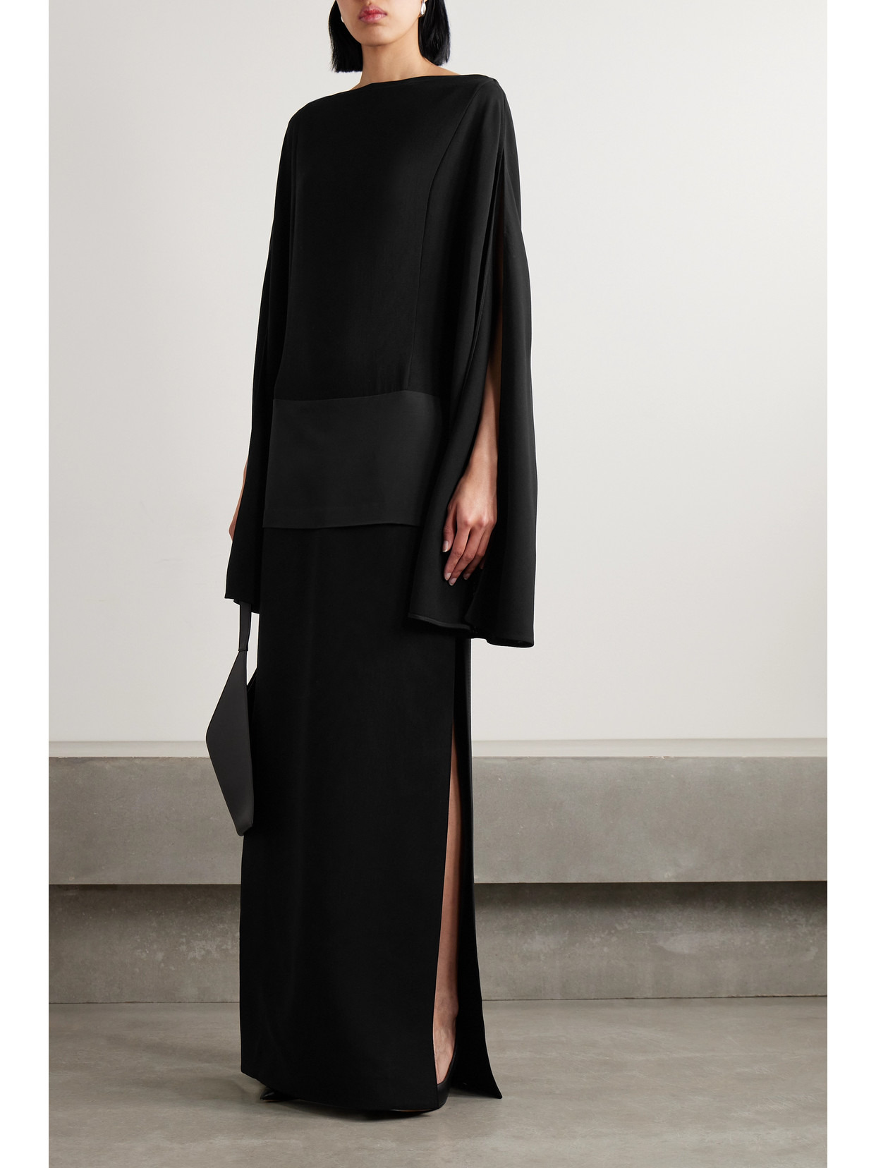 Nanette Faille-trimmed Crepe Maxi Dress - 2
