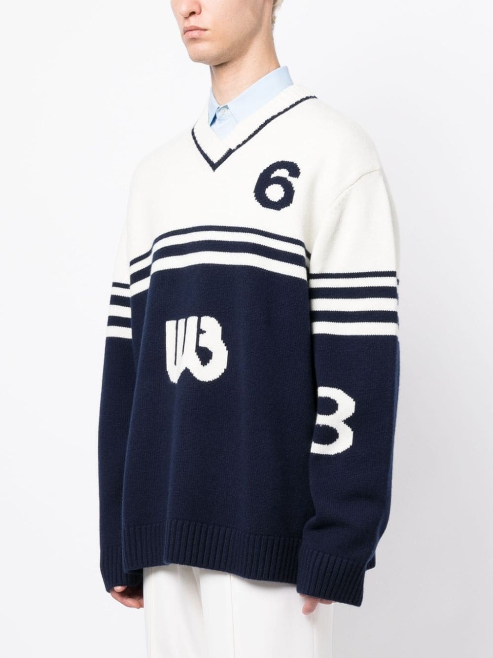 two-tone intarsia-knit jumper - 3
