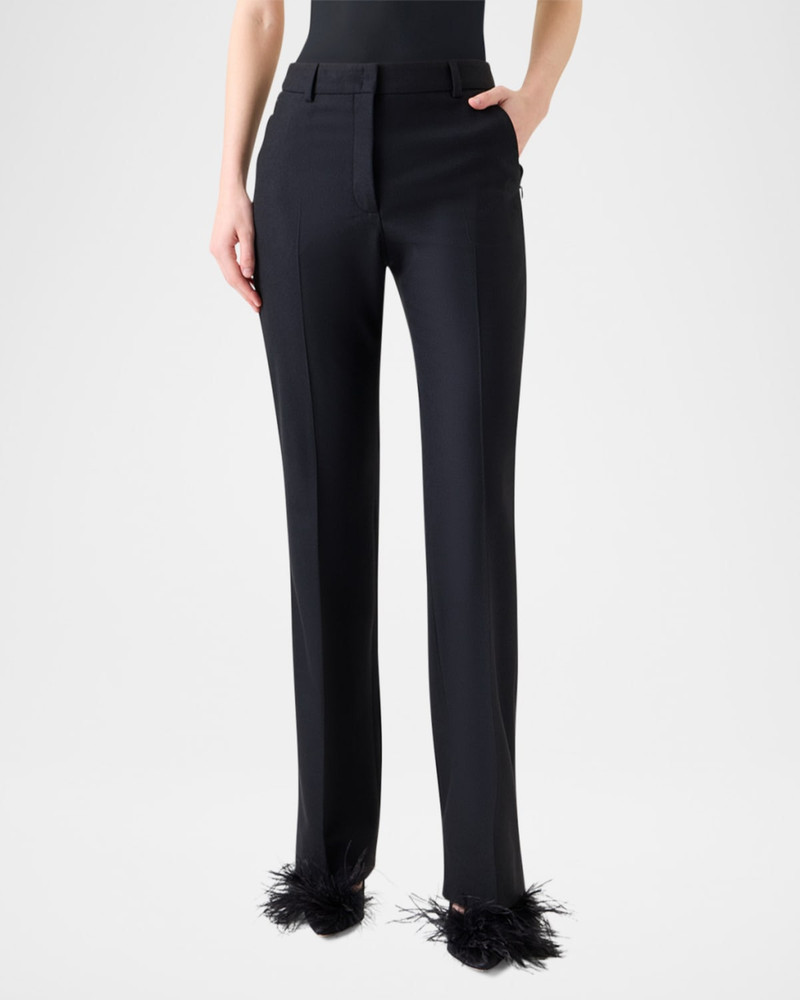 AKRIS Marilyn Wool Stretch Flannel Bootcut-Leg Ankle Pants outlook