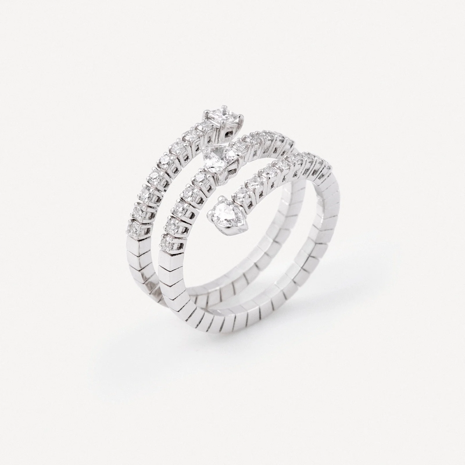 White gold triple Spiral ring with diamonds TOUS ATELIER - 1