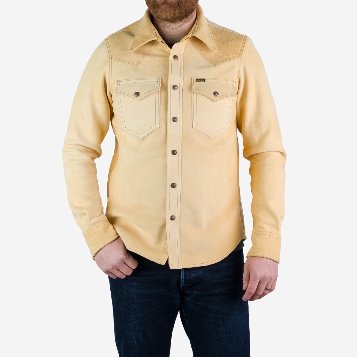 IHSB-BIGBUCK-NAT Deerskin Western Shirt 'The Big Buck' - Natural - 3