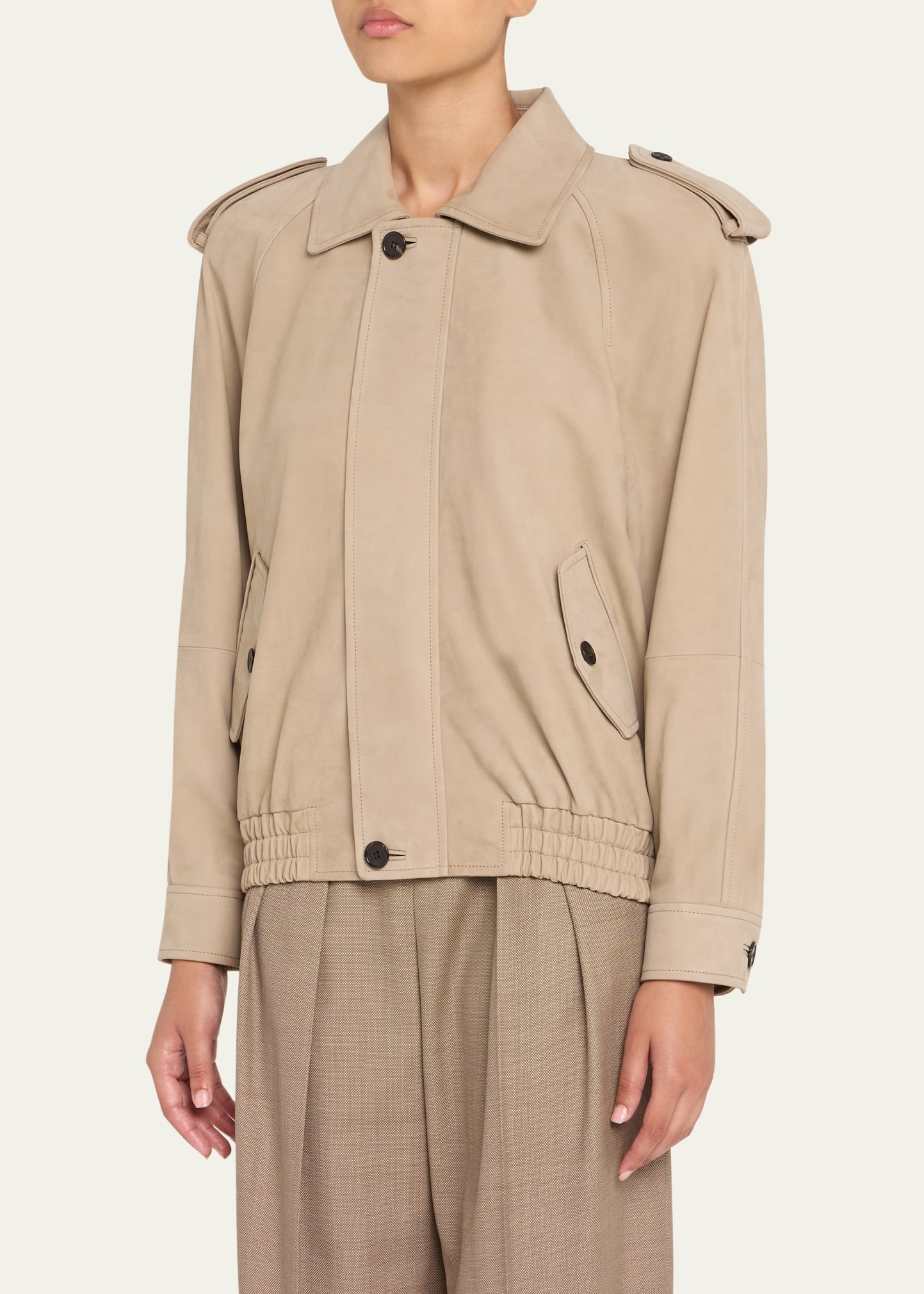 Oversized Suede Jacket - 4