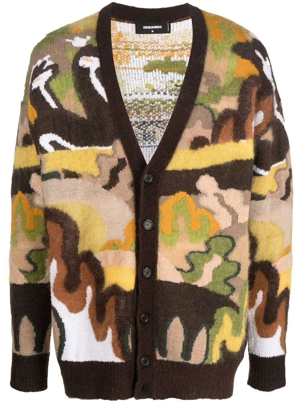 Gouache graphic-print knit cardigan - 1