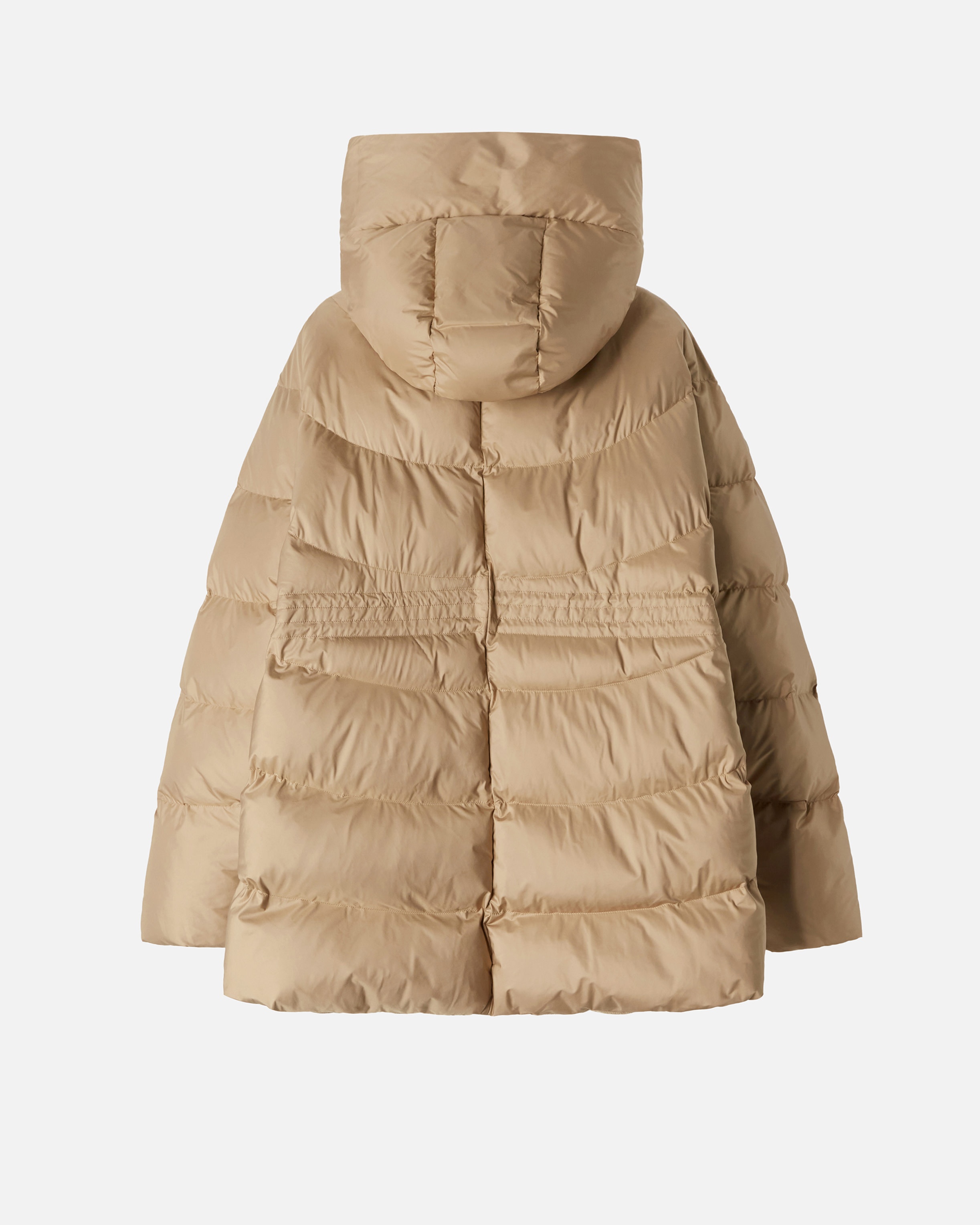 PADDED AND QUILTED FLARED PUFFER JACKET WITH DRAWSTRING - 6