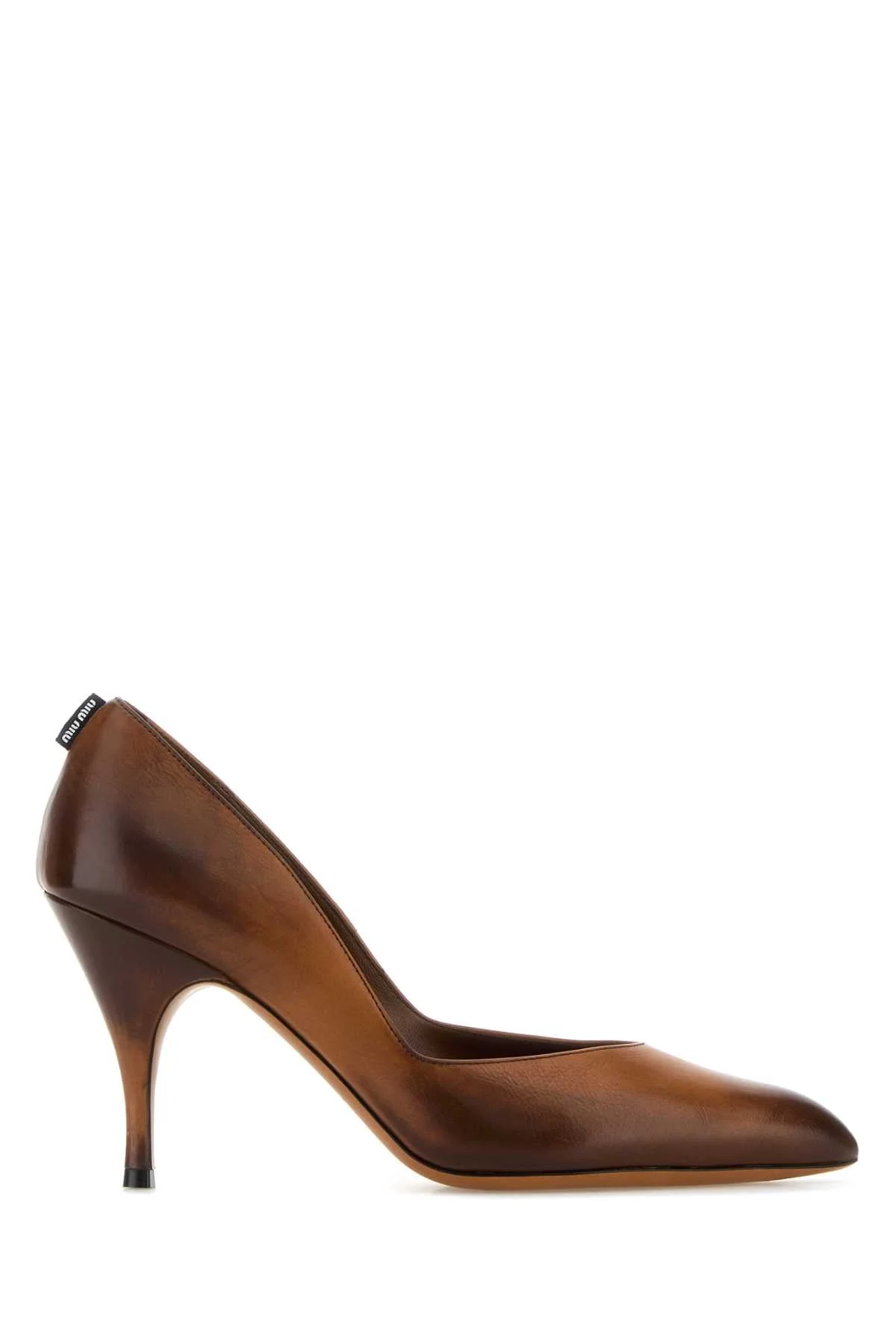 Miu Miu Women Caramel Leather Pumps - 1