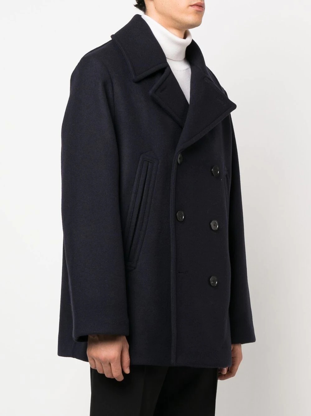 double-breasted wool coat - 3