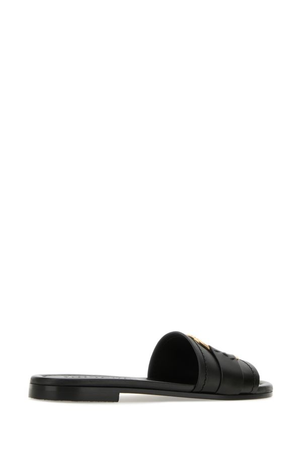 Moncler Black leather Bell slippers | gebnegozionline