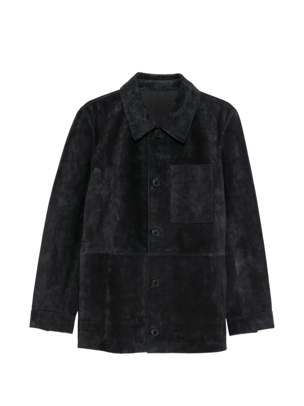 button-fastening suede jacket - 1