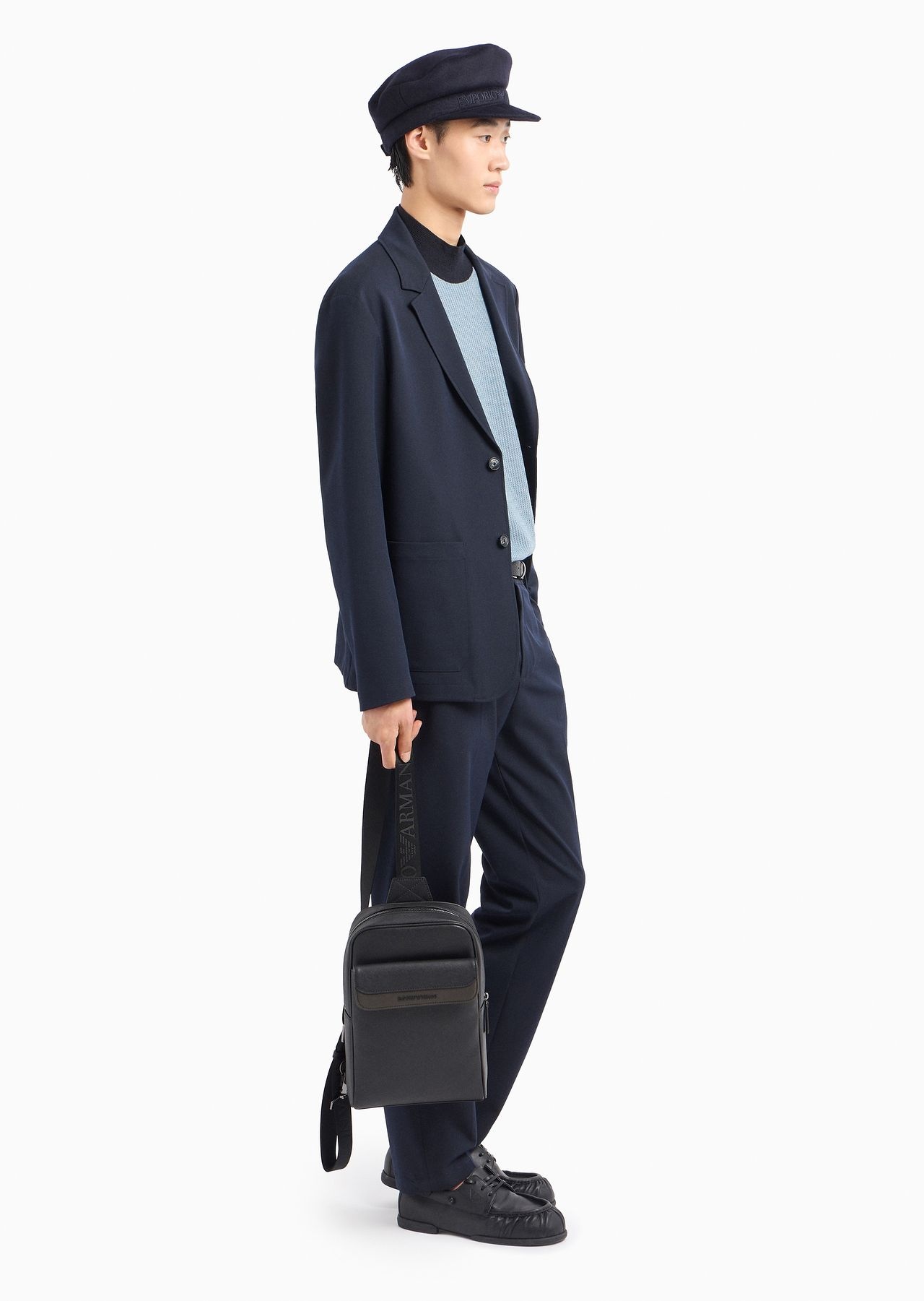 Compact fabric chinos with wool finish - 4