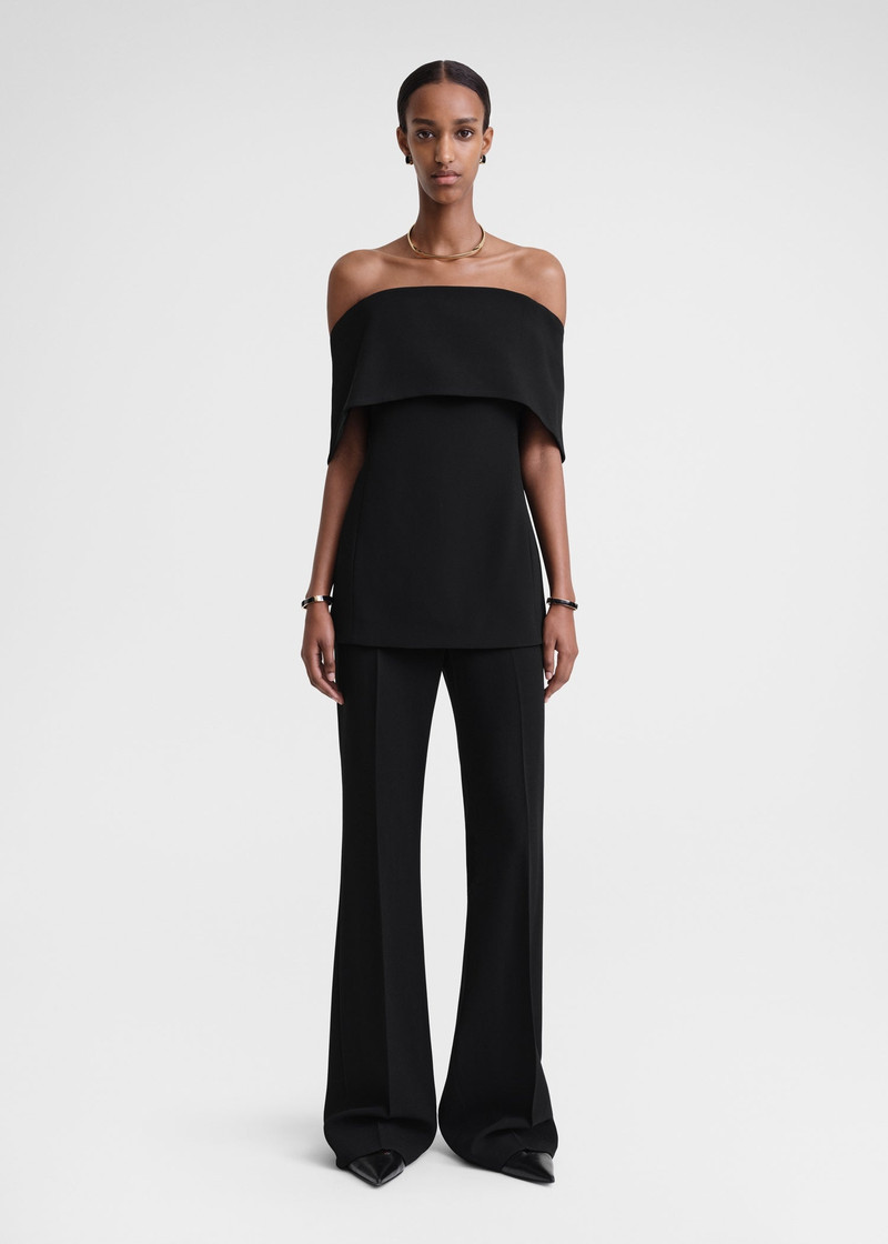 TOTEME Off-Shoulder evening top black outlook