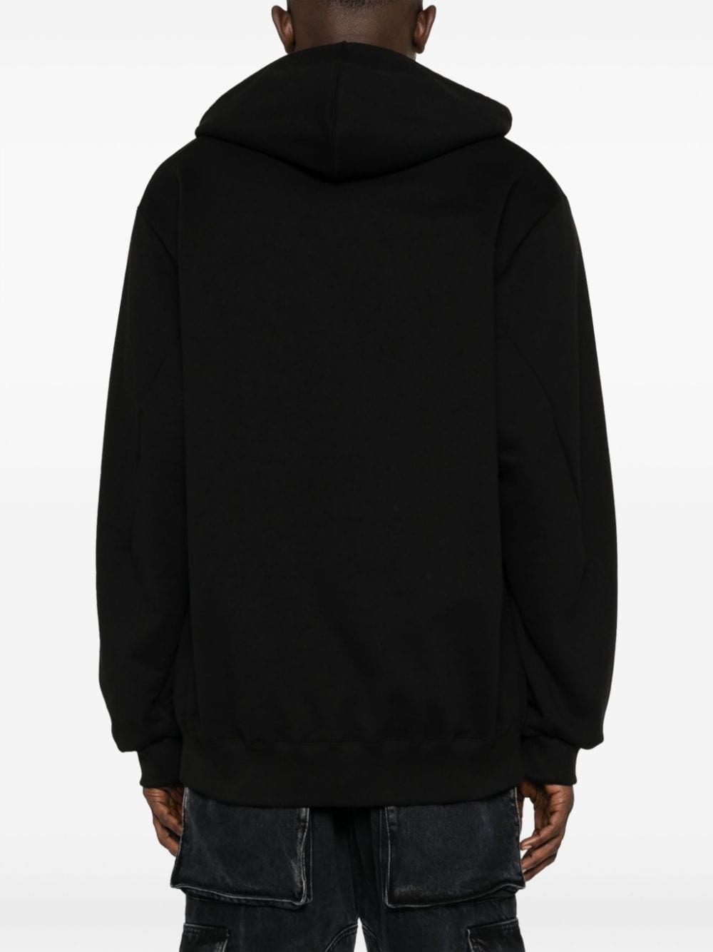 motif-embroidered cotton hoodie - 4