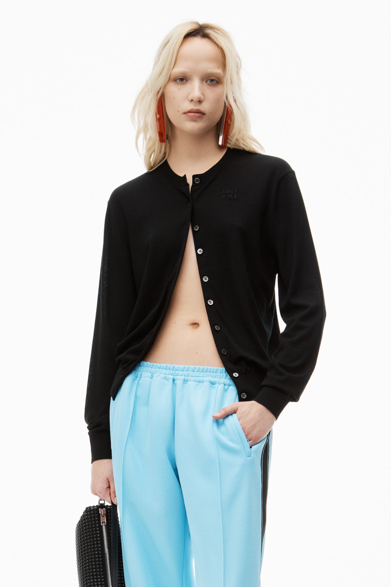 Logo-Embossed Cardigan in Superfine Merino Wool 2