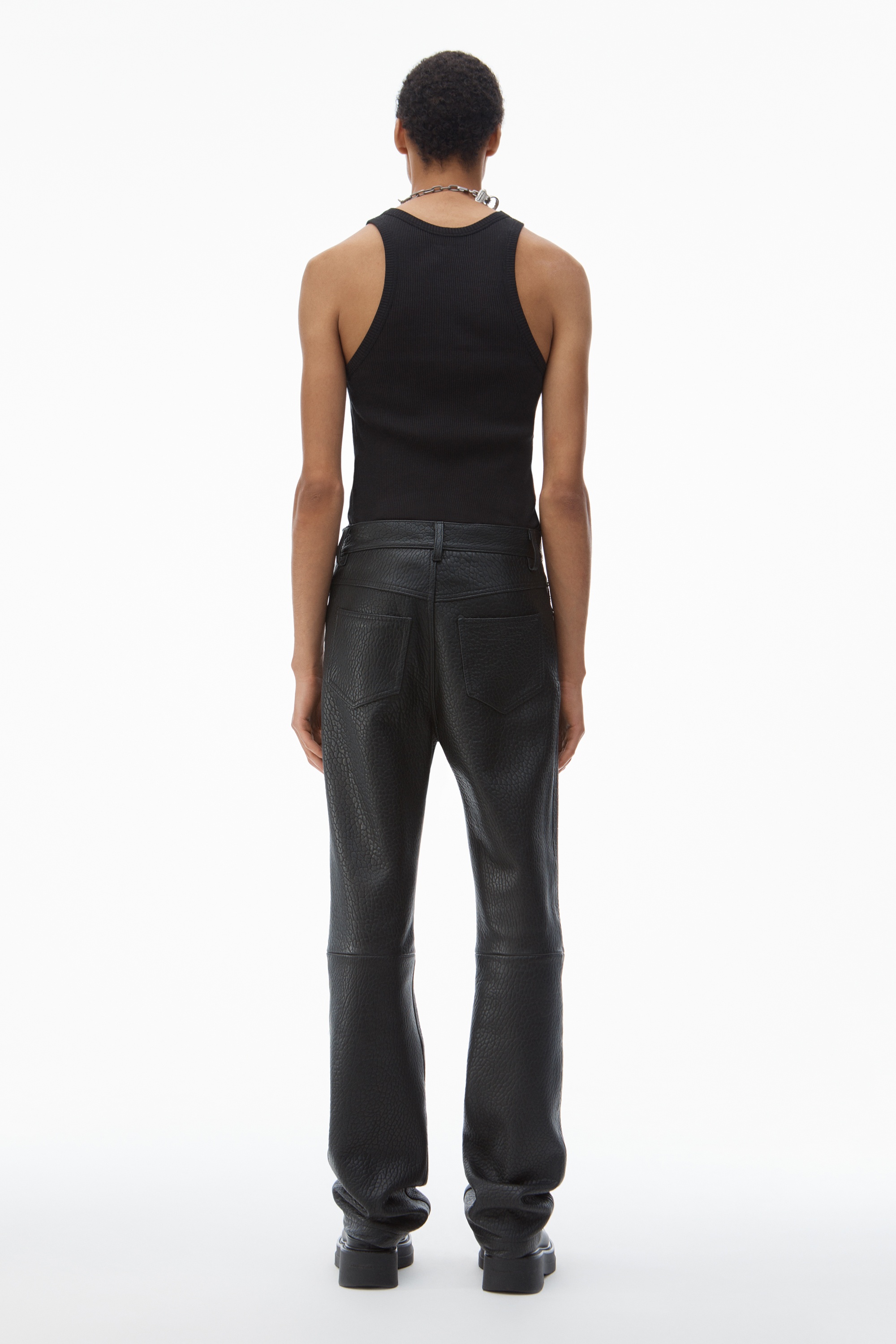 Slim-Leg Pants in Primal Lambskin Leather - 4