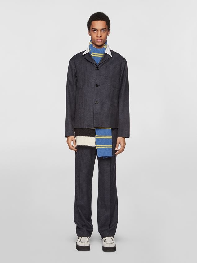 SINGLE-BREASTED WOOL JACKET WITH HOUNDSTOOTH CHECK PATTERN - 2