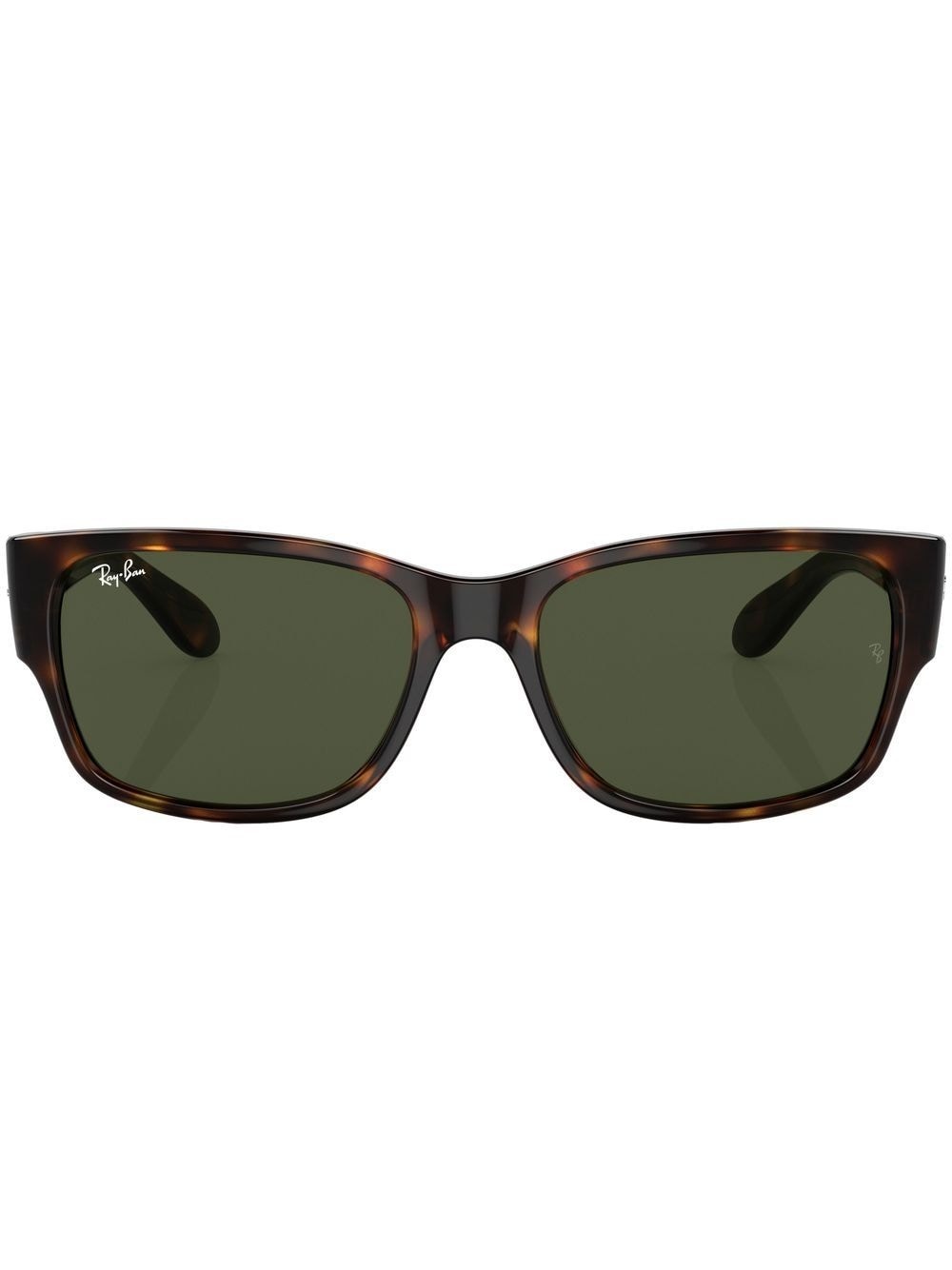 tortoiseshell-effect rectangle-frame sunglasses - 1