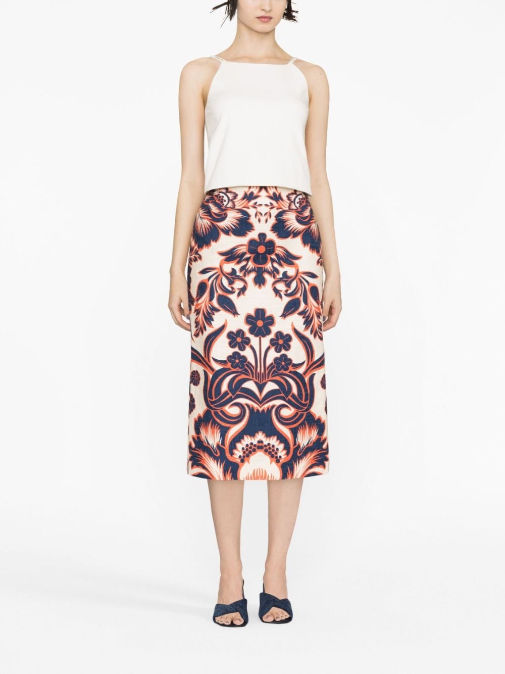 floral-print pencil skirt - 2