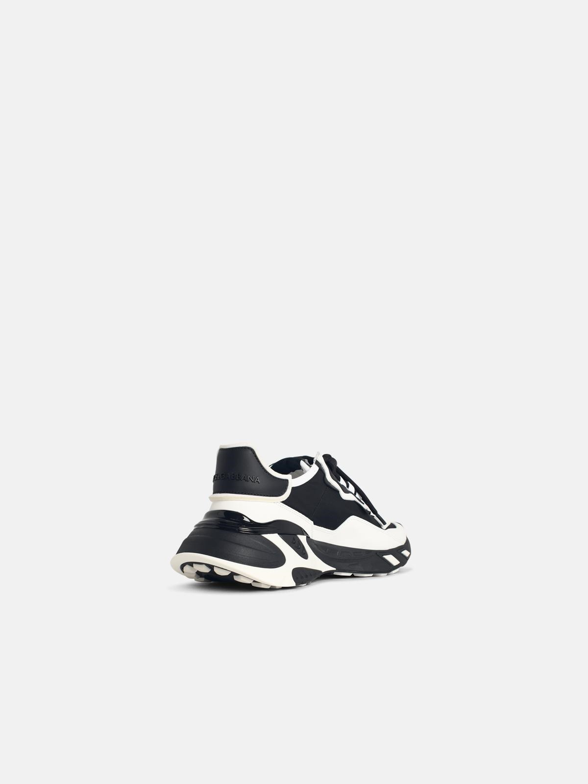 'DAYMASTER' BLACK AND WHITE LEATHER BLEND SNEAKERS - 3