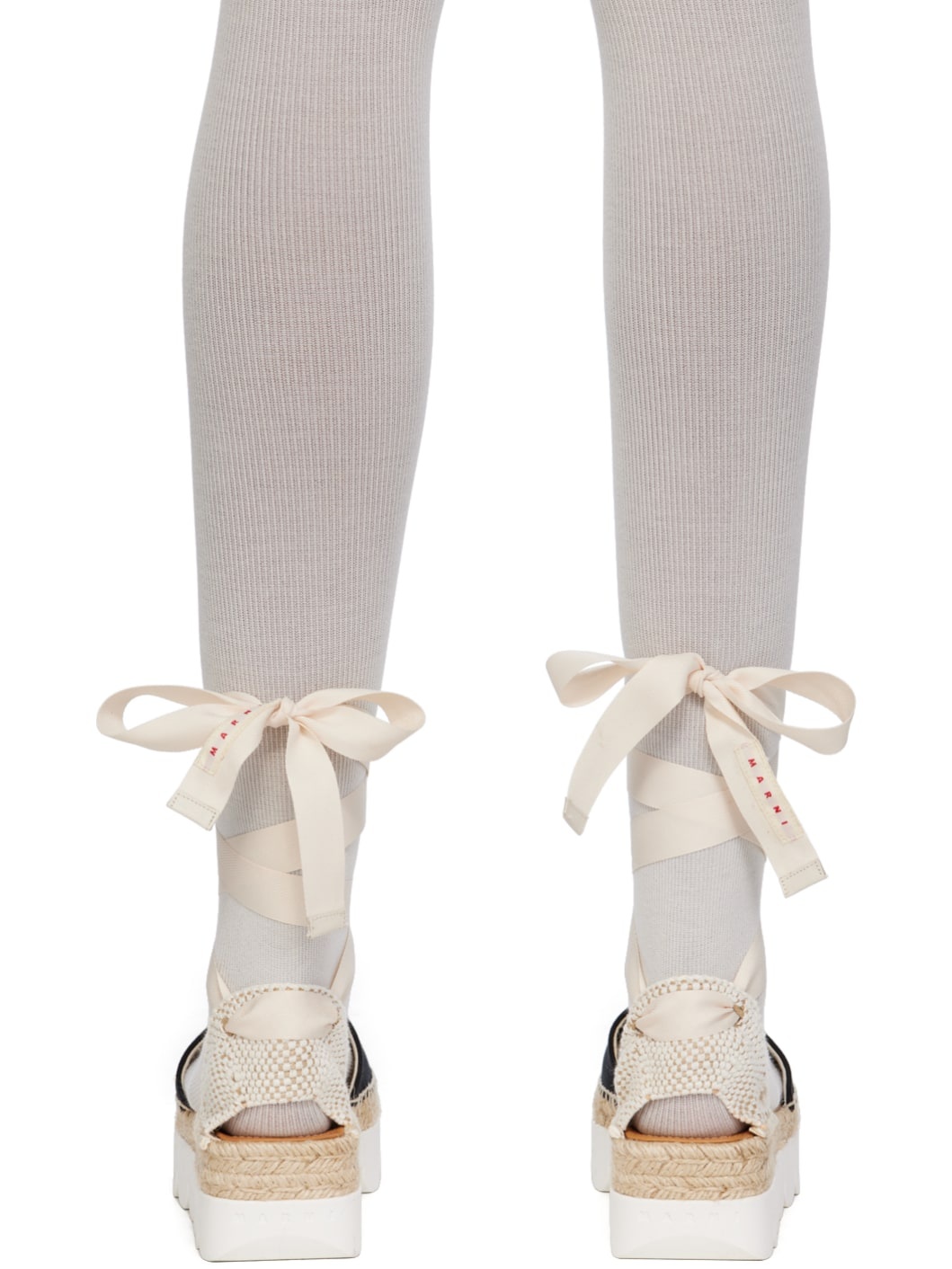 Black & Off-White Slingback Espadrilles - 2