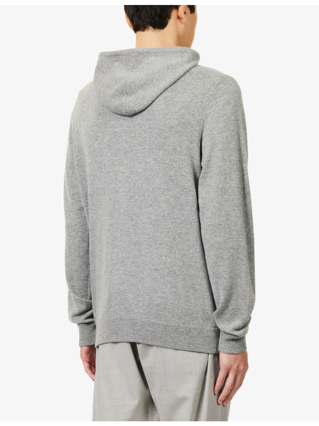 Ribbed-Trims Relaxed-Fit Cashmere Hoodie - 4