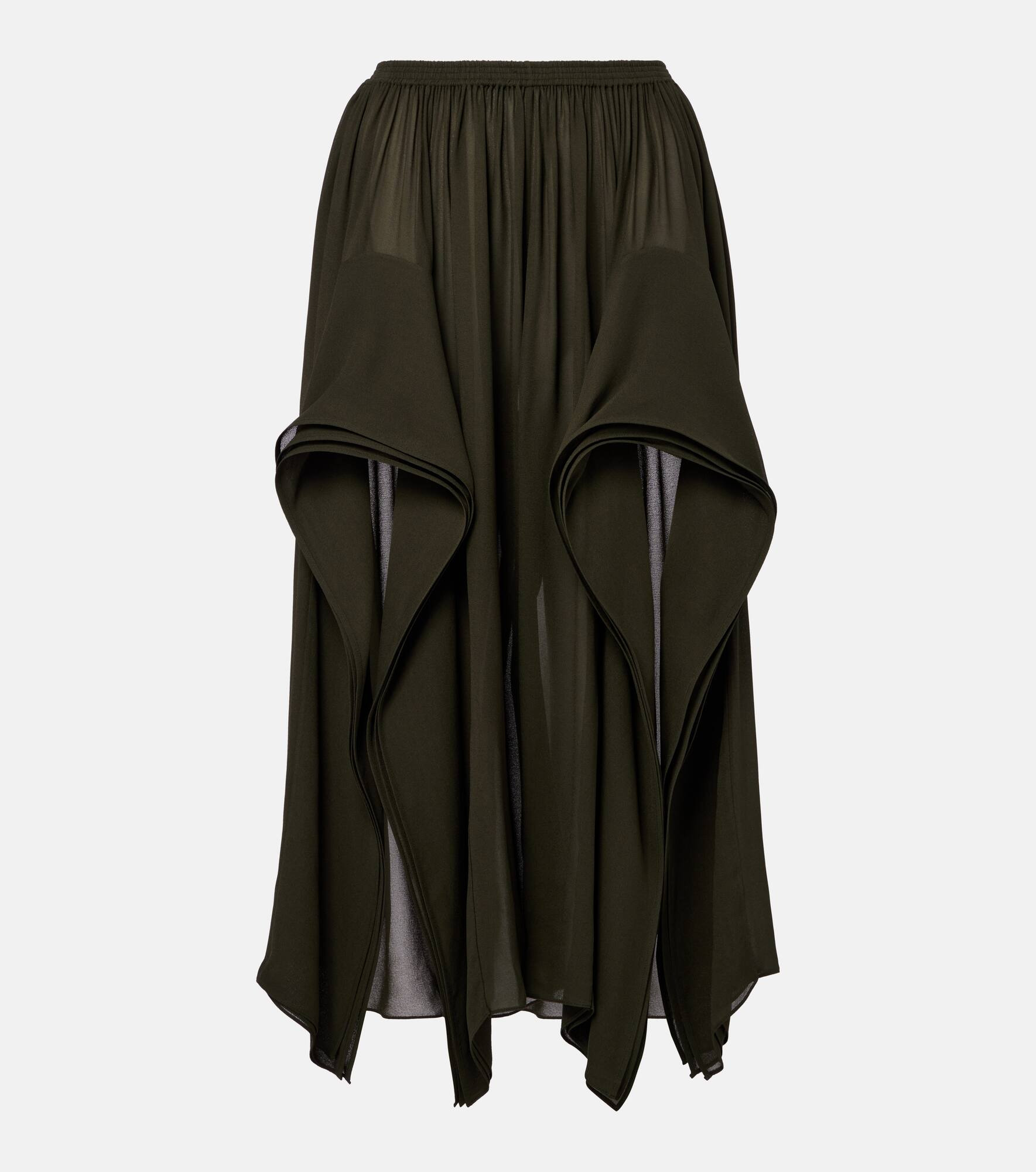 Ruffled georgette wide-leg pants - 1
