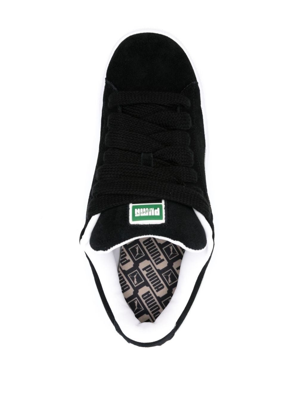 stamped-logo suede platform sneakers - 4