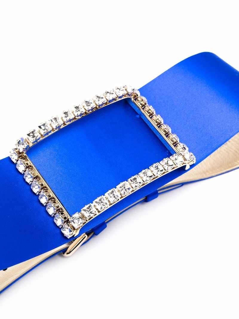 Roger Vivier crystal-buckle leather belt outlook