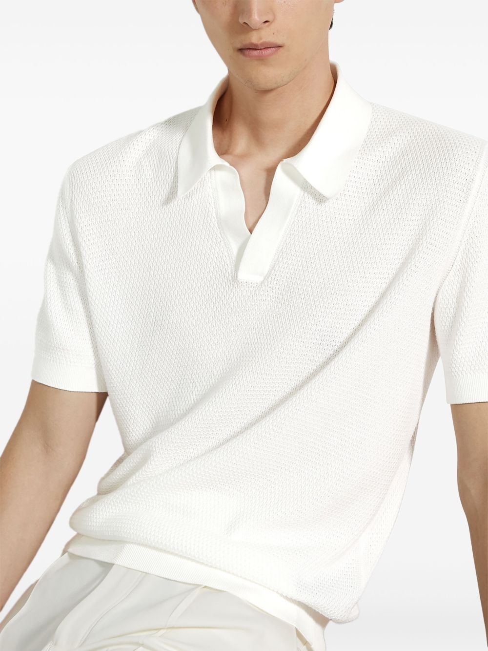v-neck cotton polo shirt - 5
