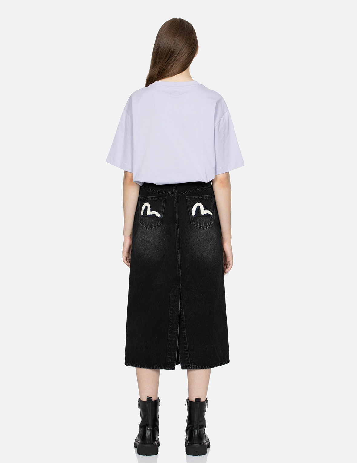 SEAGULL APPLIQUÉ FASHION FIT DENIM SKIRT - 5