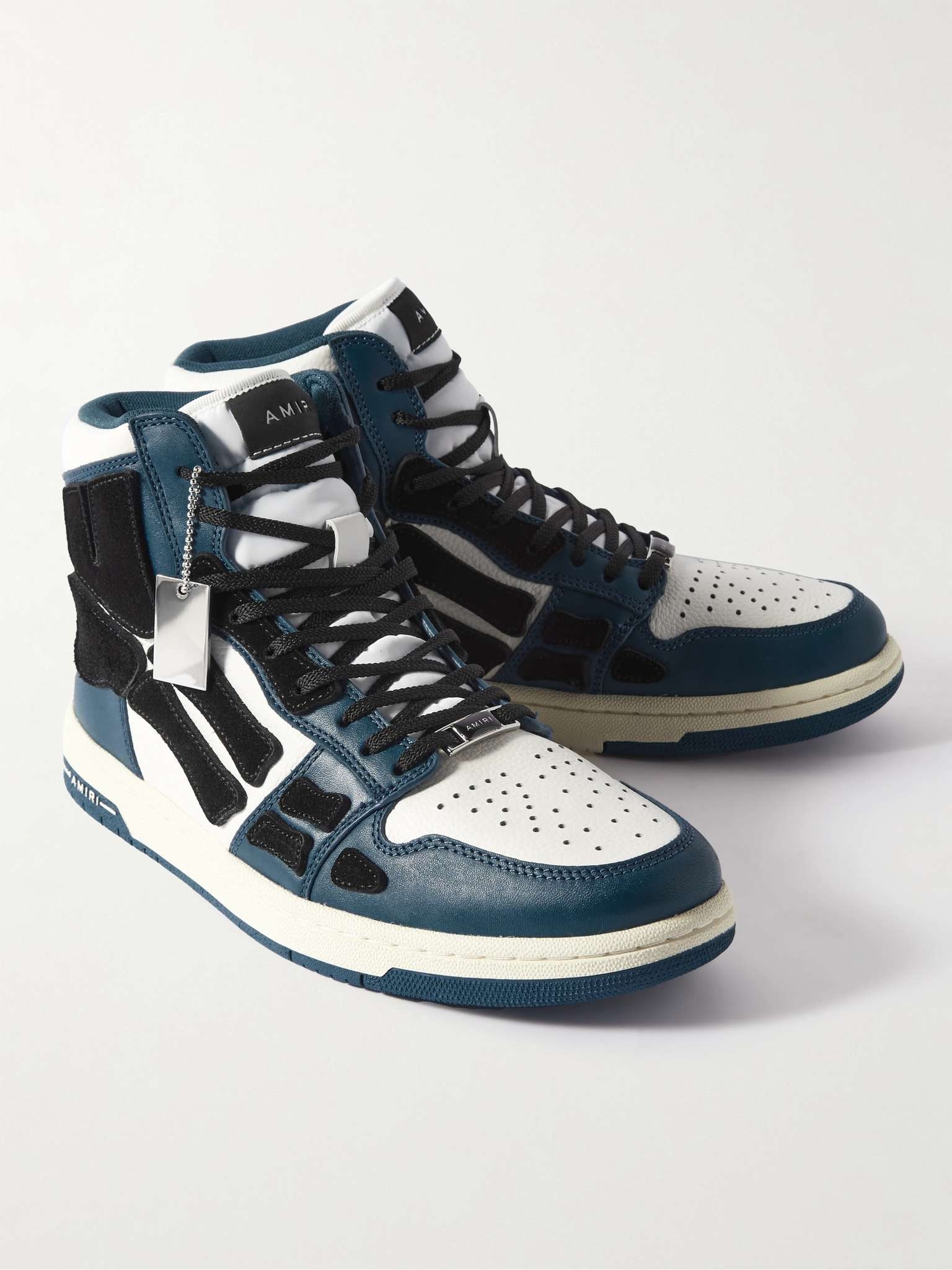 Skel-Top Colour-Block Leather and Nubuck High-Top Sneakers - 4