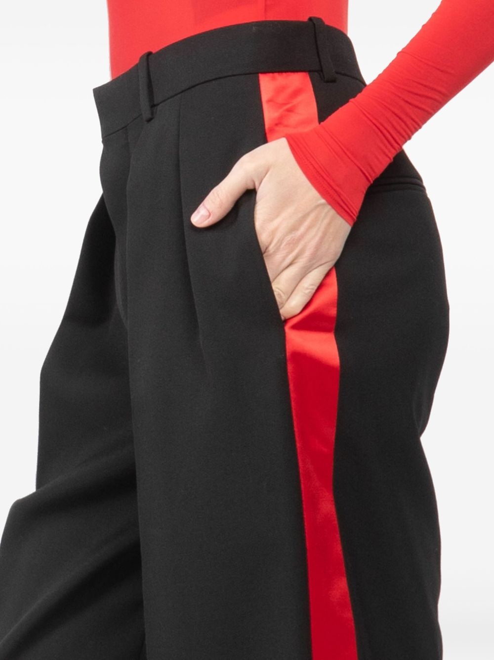 side-stripe palazzo pants - 5