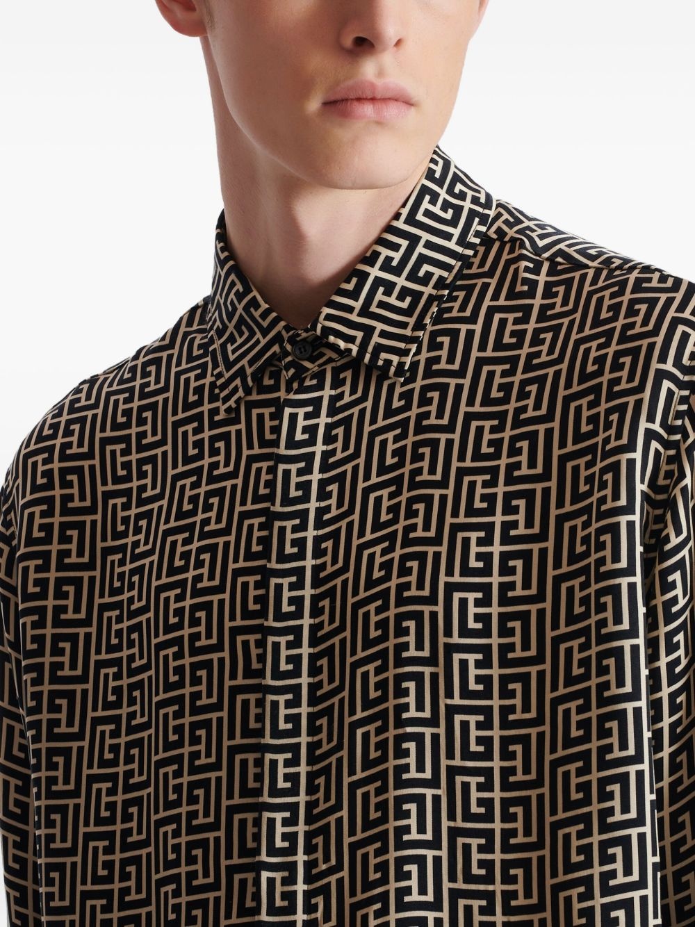 monogram-pattern shirt - 7