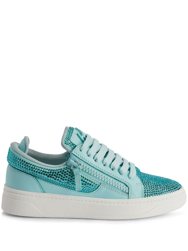 GZ94 rhinestone-embellished leather sneakers 1