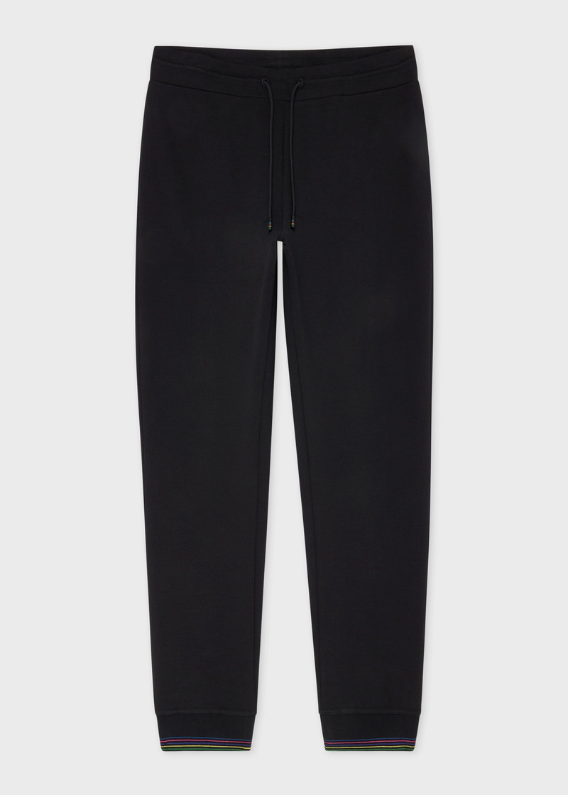 Black Cotton-Blend Jersey Sweatpants 1