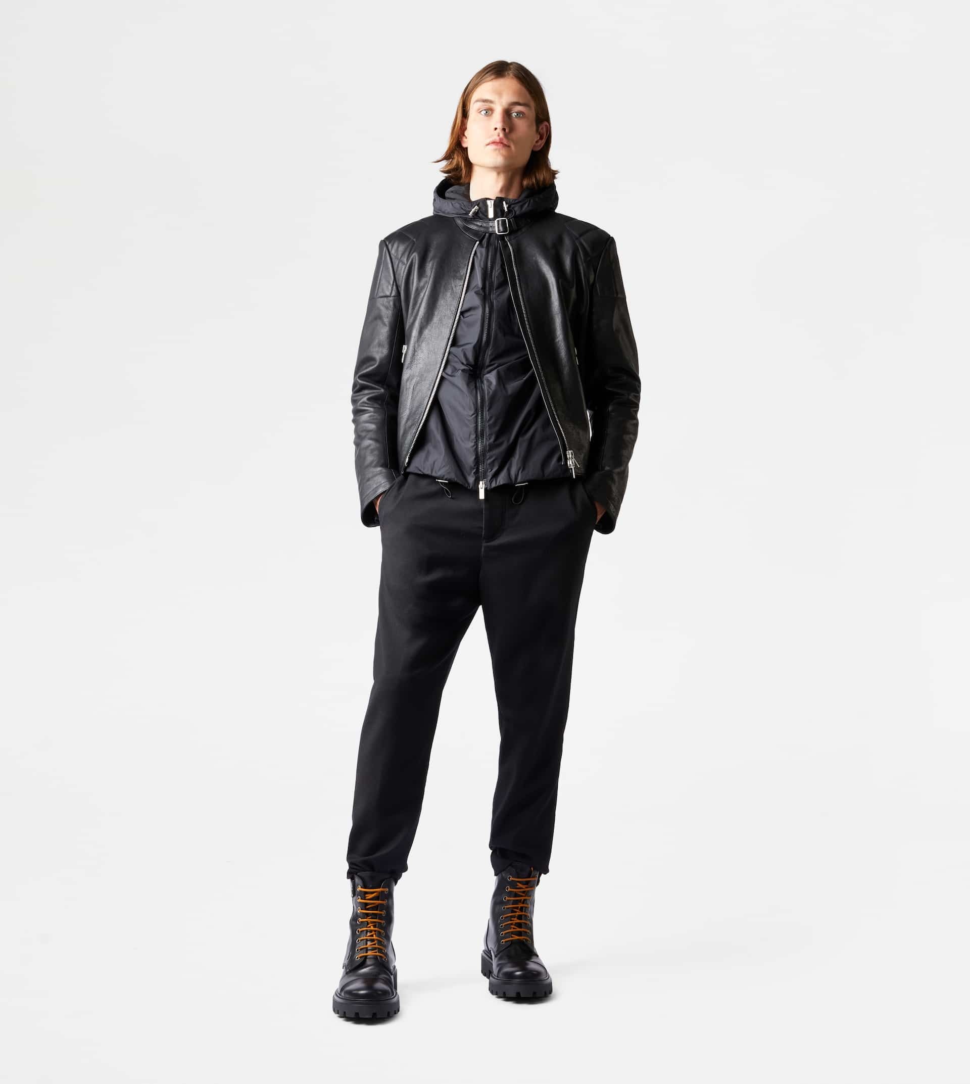 TOD'S BIKER IN LEATHER - BLACK - 2