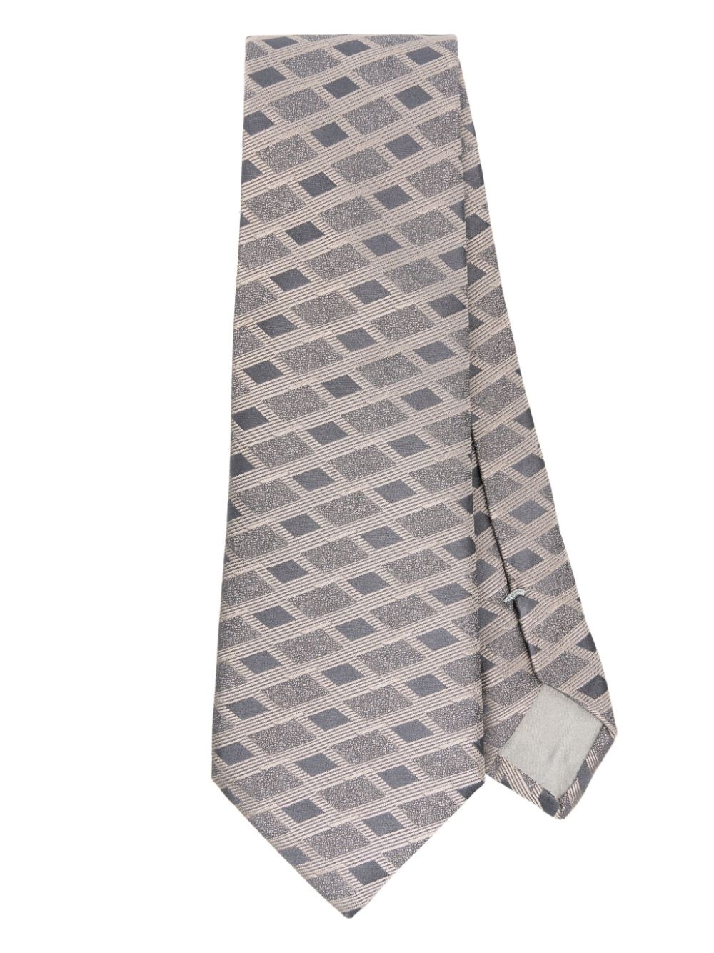 pattern-jacquard silk tie - 1