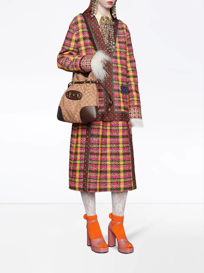 GUCCI check print tweed skirt outlook