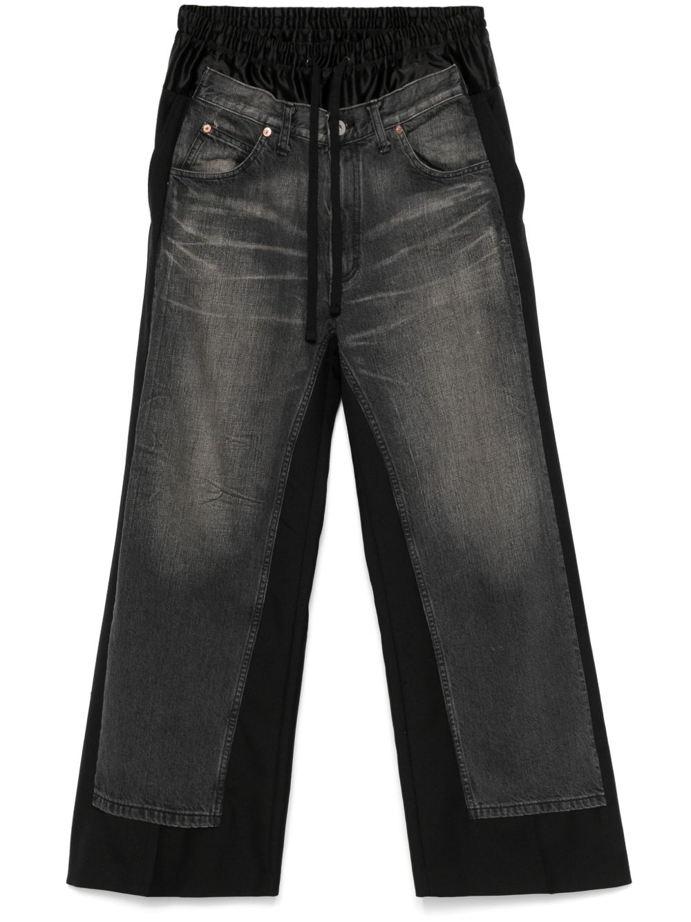 x Comme des Garçons denim-panel trousers - 1