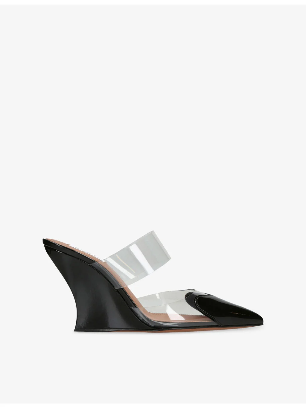 Le Coeur 90 Patent-Leather And PVC Wedge Mules - 1