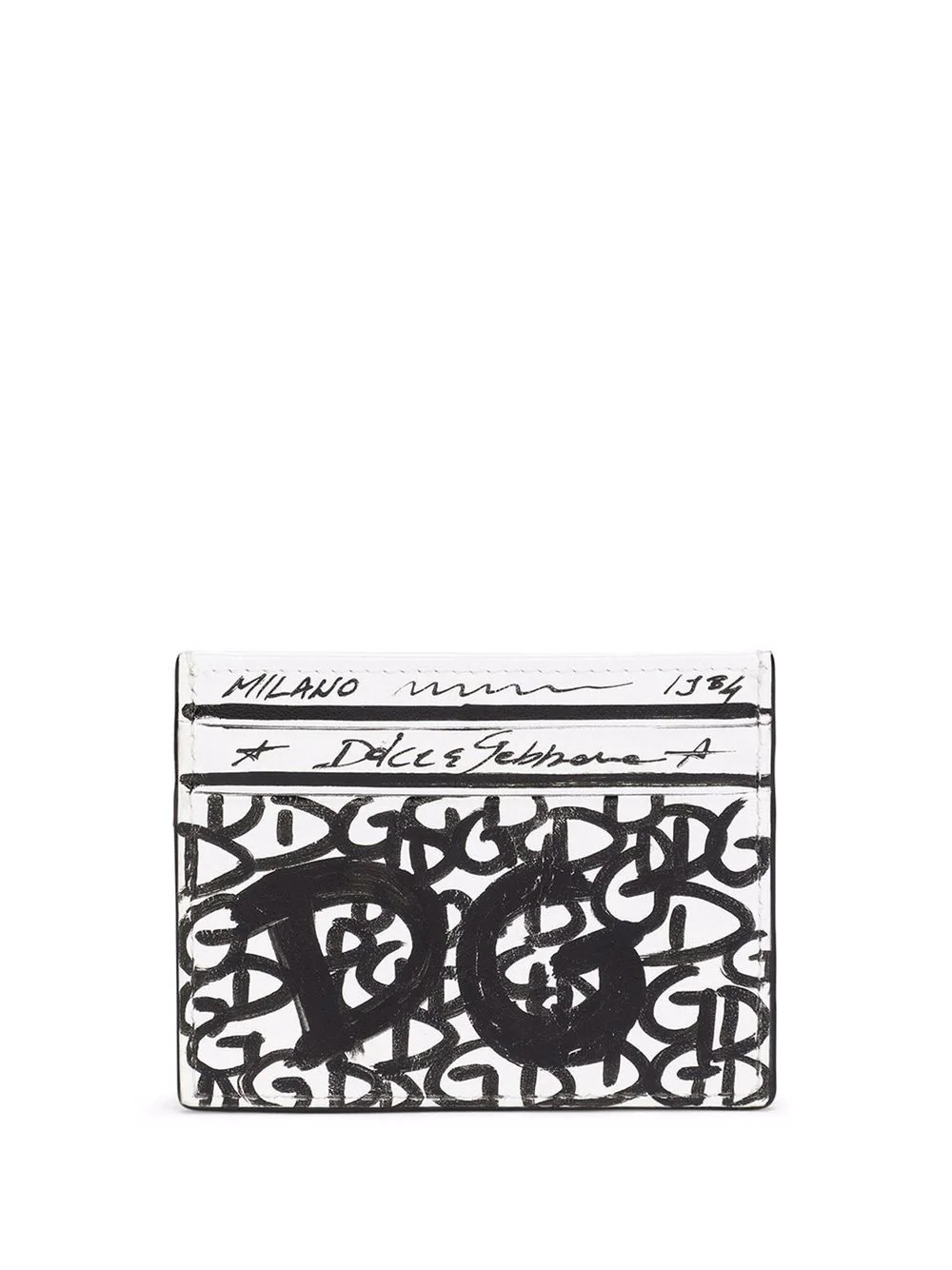 graffiti-logo leather cardholder - 2