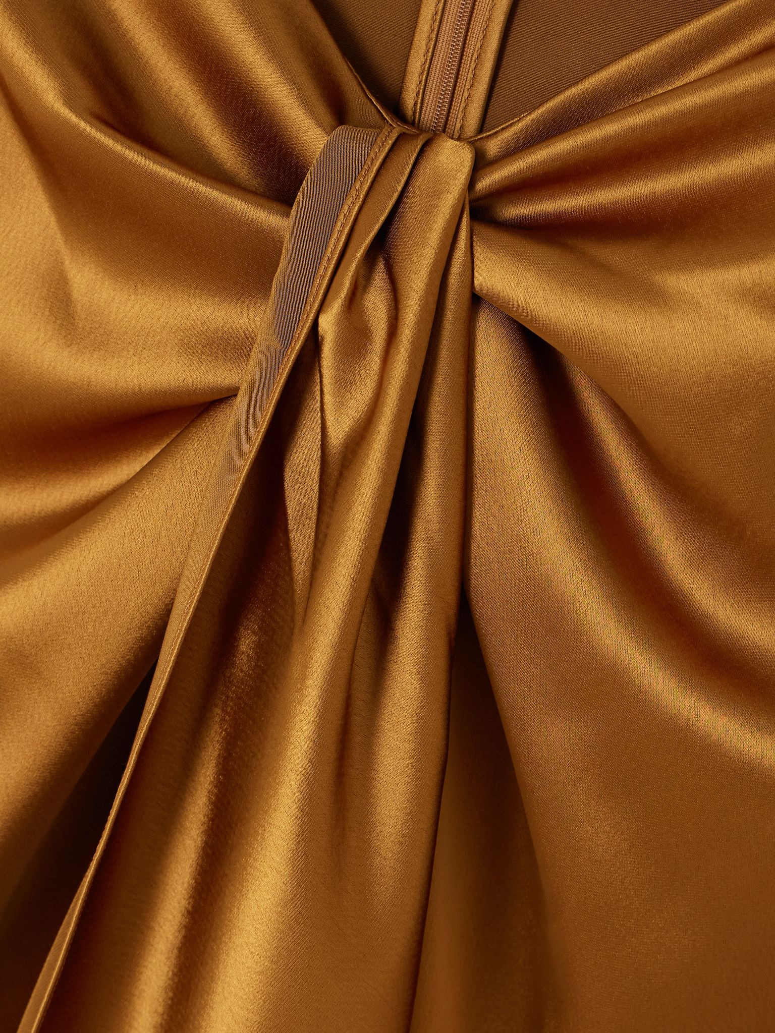 De Lovie asymmetric satin maxi skirt Light brown - 4