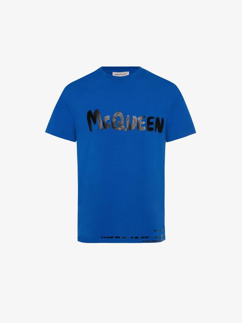 Men's McQueen Graffiti T-shirt in Royal Blue - 1